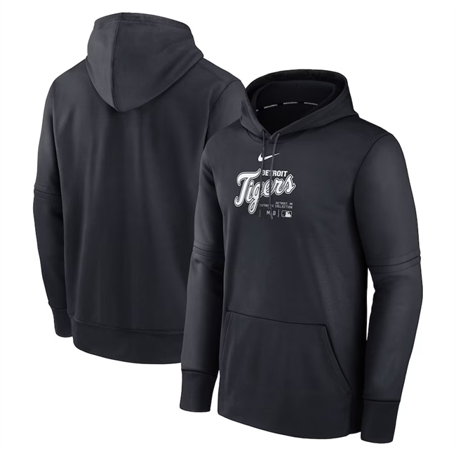 Men's Detroit Tigers Navy Collection Practice Performance Pullover Hoodie